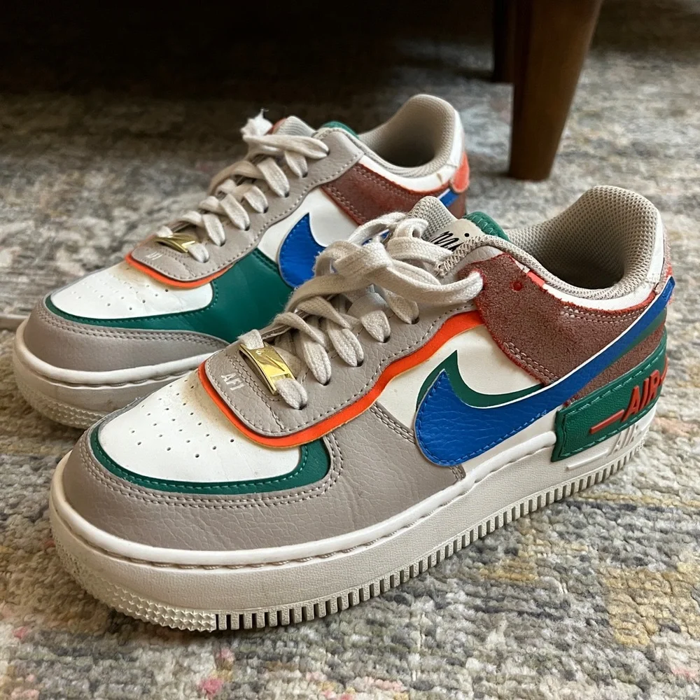 Nike Air Force 1 Low - White, Blue, Green, Orange, Tan